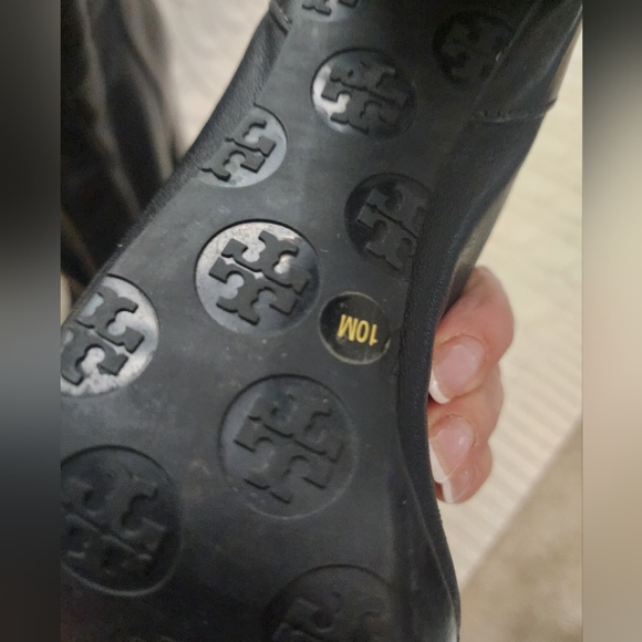 Tory Burch Black Leather 4.25"  Heeled Boots - Picture 9 of 12